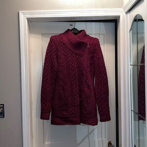 NWOT Aran Crafts Ireland wool sweater jacket side zip